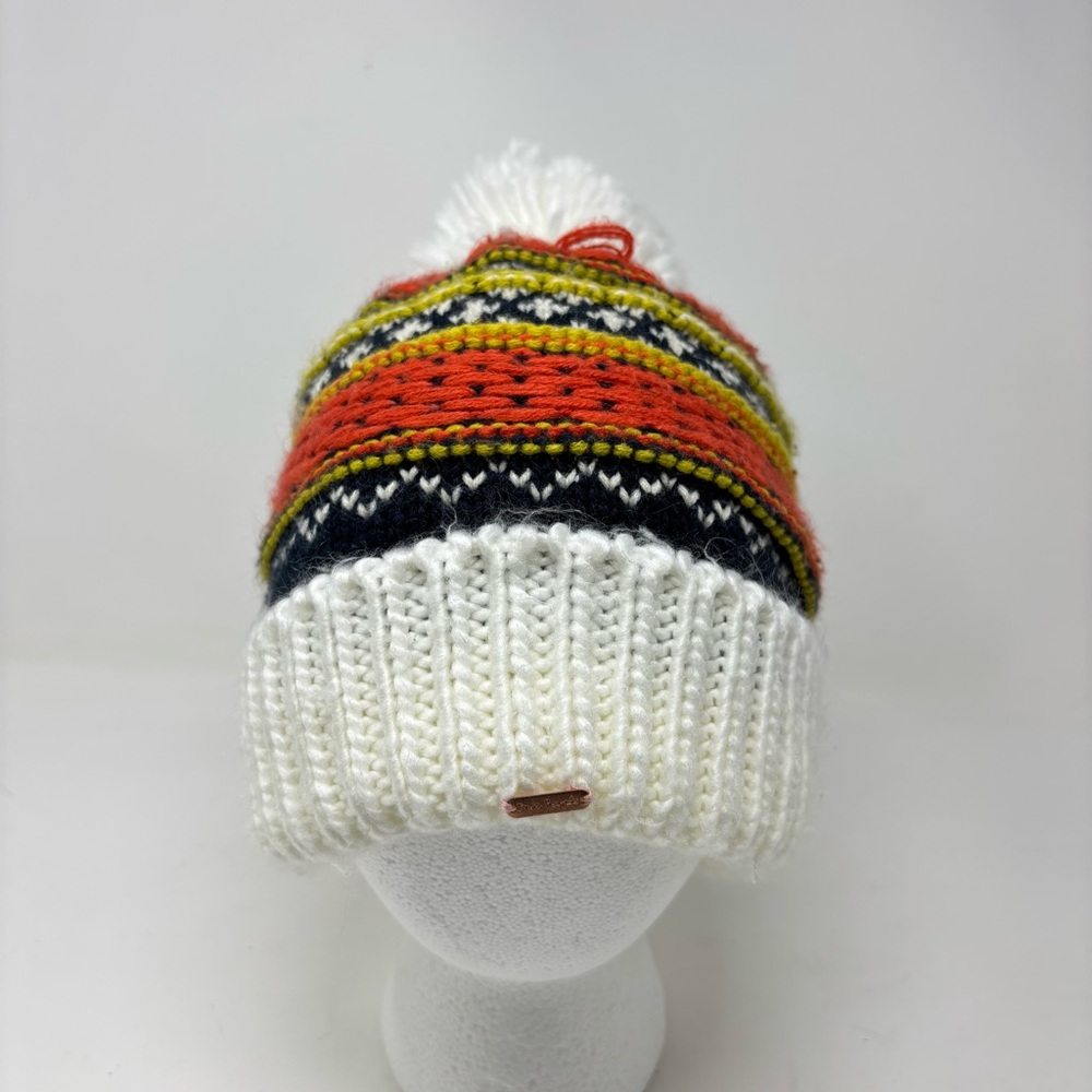 Free People Knit Pom Pom Winter Toboggan Beanie Hat - Picture 2 of 10
